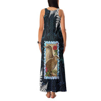 New Zealand Weka Family Matching Tank Maxi Dress and Hawaiian Shirt Maori Hen Koru Pattern LT05 - Polynesian Pride
