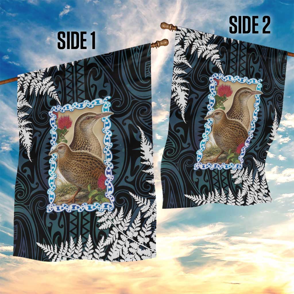 New Zealand Weka Garden Flag Maori Hen Koru Pattern - Polynesian Pride