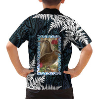 New Zealand Weka Kid Hawaiian Shirt Maori Hen Koru Pattern - Polynesian Pride