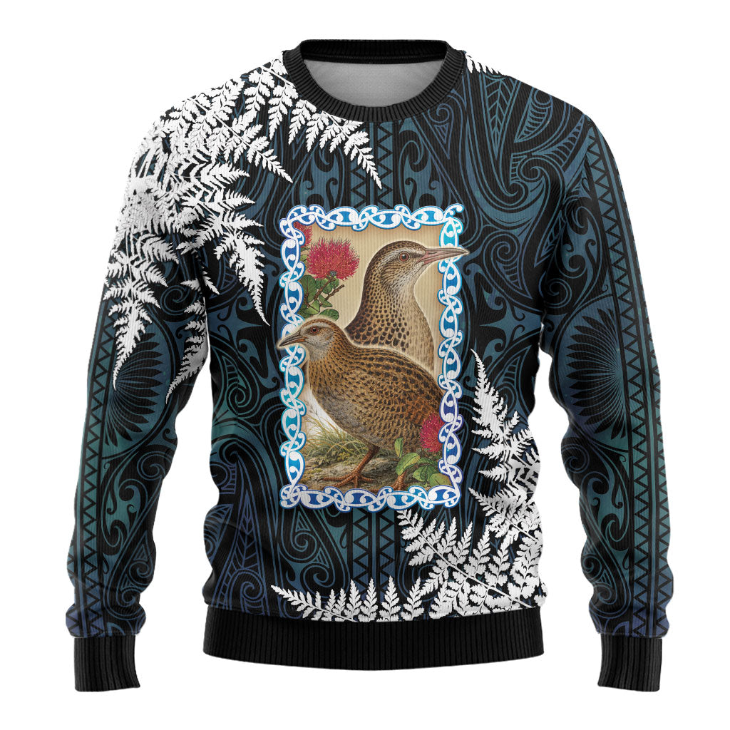 New Zealand Weka Ugly Christmas Sweater Maori Hen Koru Pattern LT05 - Polynesian Pride