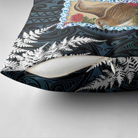 New Zealand Weka Pillow Cover Maori Hen Koru Pattern - Polynesian Pride