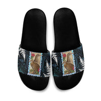 New Zealand Weka Slide Sandals Maori Hen Koru Pattern - Polynesian Pride