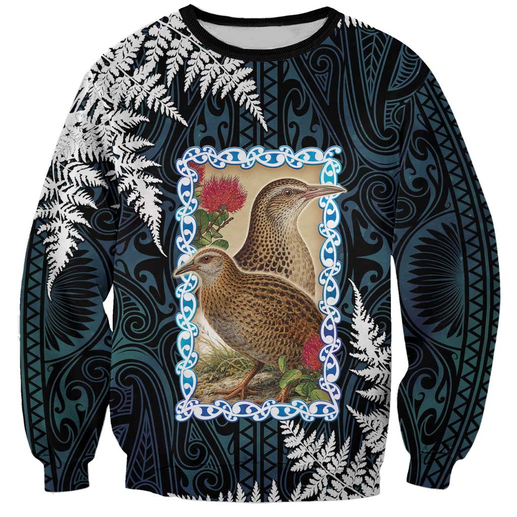 New Zealand Weka Sweatshirt Maori Hen Koru Pattern - Polynesian Pride