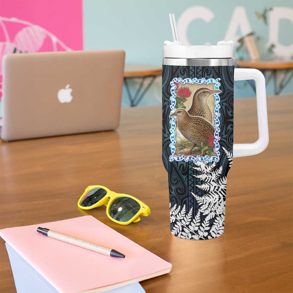 New Zealand Weka Tumbler With Handle Maori Hen Koru Pattern - Polynesian Pride