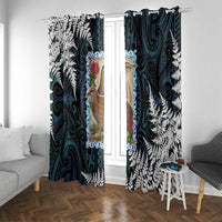 New Zealand Weka Window Curtain Maori Hen Koru Pattern - Polynesian Pride