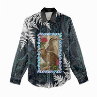 New Zealand Weka Women Casual Shirt Maori Hen Koru Pattern - Polynesian Pride