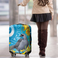 New Zealand Kokako Bird Luggage Cover Maori Koru With Kowhai Flowers LT05 - Polynesian Pride