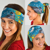 New Zealand Kokako Bird Neck Gaiter Maori Koru With Kowhai Flowers - Polynesian Pride