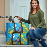 New Zealand Kokako Bird Travel Bag Maori Koru With Kowhai Flowers - Polynesian Pride