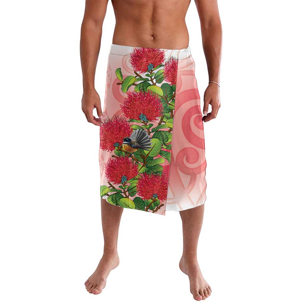 New Zealand Fantail Lavalava Maori Koru With Pohutukawa Flowers - Polynesian Pride
