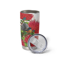 New Zealand Fantail Tumbler Cup Maori Koru With Pohutukawa Flowers LT05 - Polynesian Pride