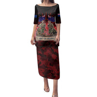 Australia And New Zealand ANZAC Day Family Matching Puletasi and Hawaiian Shirt Soldiers Lest We Forget LT05 Mom's Dress Red - Polynesian Pride