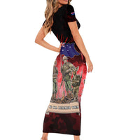 Australia And New Zealand ANZAC Day Family Matching Short Sleeve Bodycon Dress and Hawaiian Shirt Soldiers Lest We Forget LT05 - Polynesian Pride