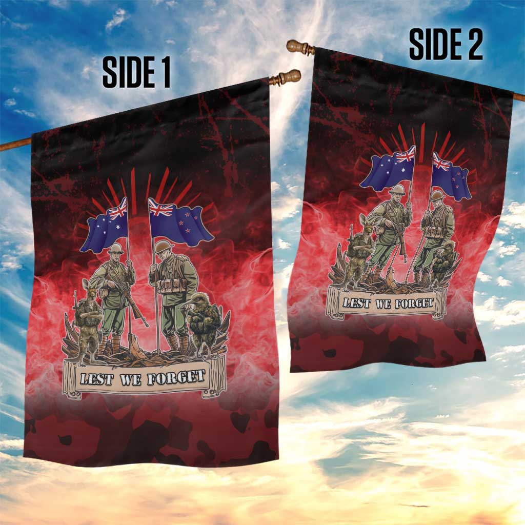 Australia And New Zealand ANZAC Day Garden Flag Soldiers Lest We Forget