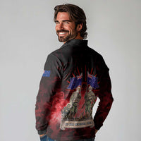 Australia And New Zealand ANZAC Day Long Sleeve Polo Shirt Soldiers Lest We Forget