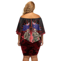 Australia And New Zealand ANZAC Day Off Shoulder Short Dress Soldiers Lest We Forget