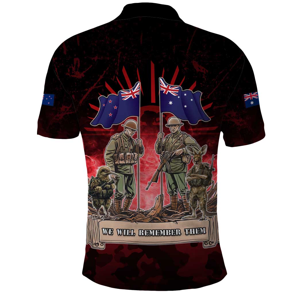 Australia and New Zealand ANZAC Day Polo Shirt - Soldiers Lest We Forget LT05 - Polynesian Pride