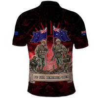 Australia and New Zealand ANZAC Day Polo Shirt - Soldiers Lest We Forget LT05