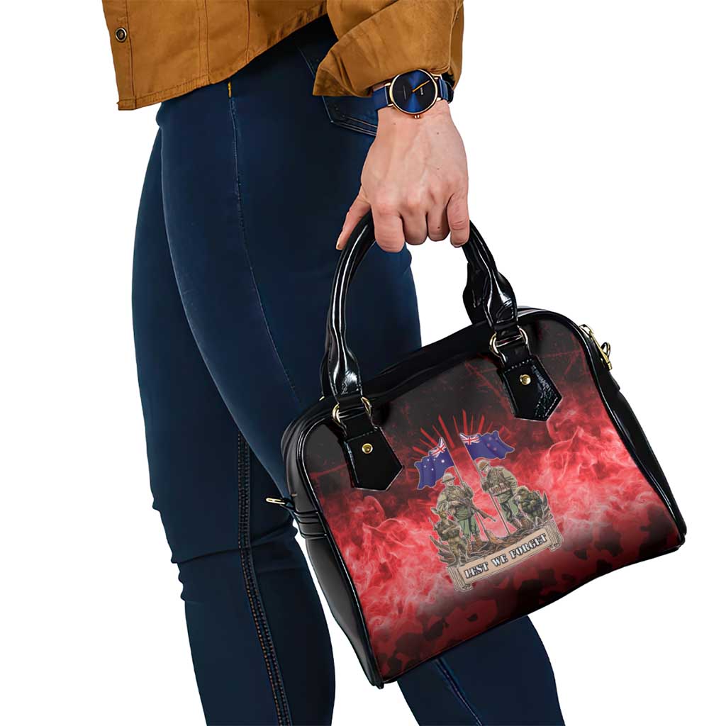 Australia And New Zealand ANZAC Day Shoulder Handbag Soldiers Lest We Forget