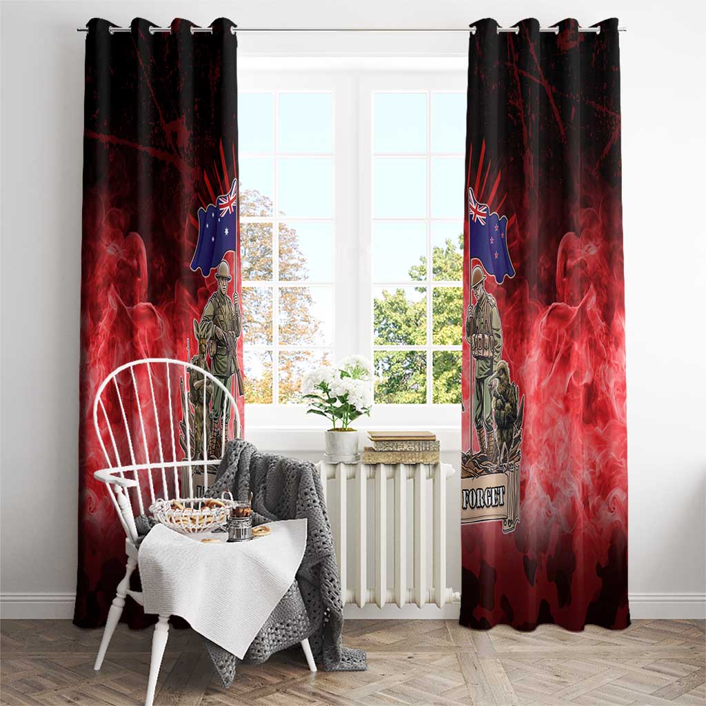 Australia And New Zealand ANZAC Day Window Curtain Soldiers Lest We Forget