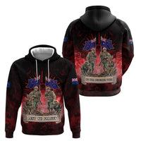Australia And New Zealand ANZAC Day Zip Hoodie Soldiers Lest We Forget