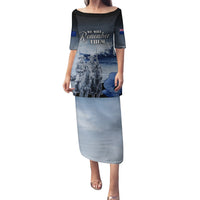 New Zealand ANZAC Day Family Matching Puletasi and Hawaiian Shirt HMNZS Achilles We Will Remember Them LT05 Mom's Dress Blue - Polynesian Pride