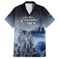 New Zealand ANZAC Day Family Matching Short Sleeve Bodycon Dress and Hawaiian Shirt HMNZS Achilles We Will Remember Them LT05 Dad's Shirt - Short Sleeve Blue - Polynesian Pride