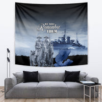New Zealand ANZAC Day Tapestry HMNZS Achilles We Will Remember Them LT05 Blue - Polynesian Pride