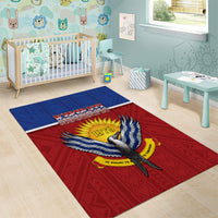 Kiribati 45th Independence Day Area Rug Lesser Frigatebird Tribal Pattern