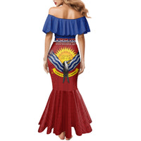 Kiribati 45th Independence Day Family Matching Mermaid Dress and Hawaiian Shirt Lesser Frigatebird Tribal Pattern LT05 - Polynesian Pride