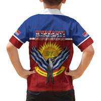 Kiribati 45th Independence Day Family Matching Tank Maxi Dress and Hawaiian Shirt Lesser Frigatebird Tribal Pattern LT05 - Polynesian Pride