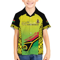 Vanuatu 45th Independence Family Matching Off The Shoulder Long Sleeve Dress and Hawaiian Shirt Special Style - Polynesian Pride
