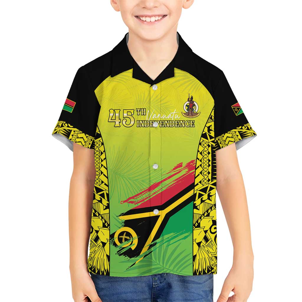 Vanuatu 45th Independence Family Matching Off Shoulder Maxi Dress and Hawaiian Shirt Special Style - Polynesian Pride