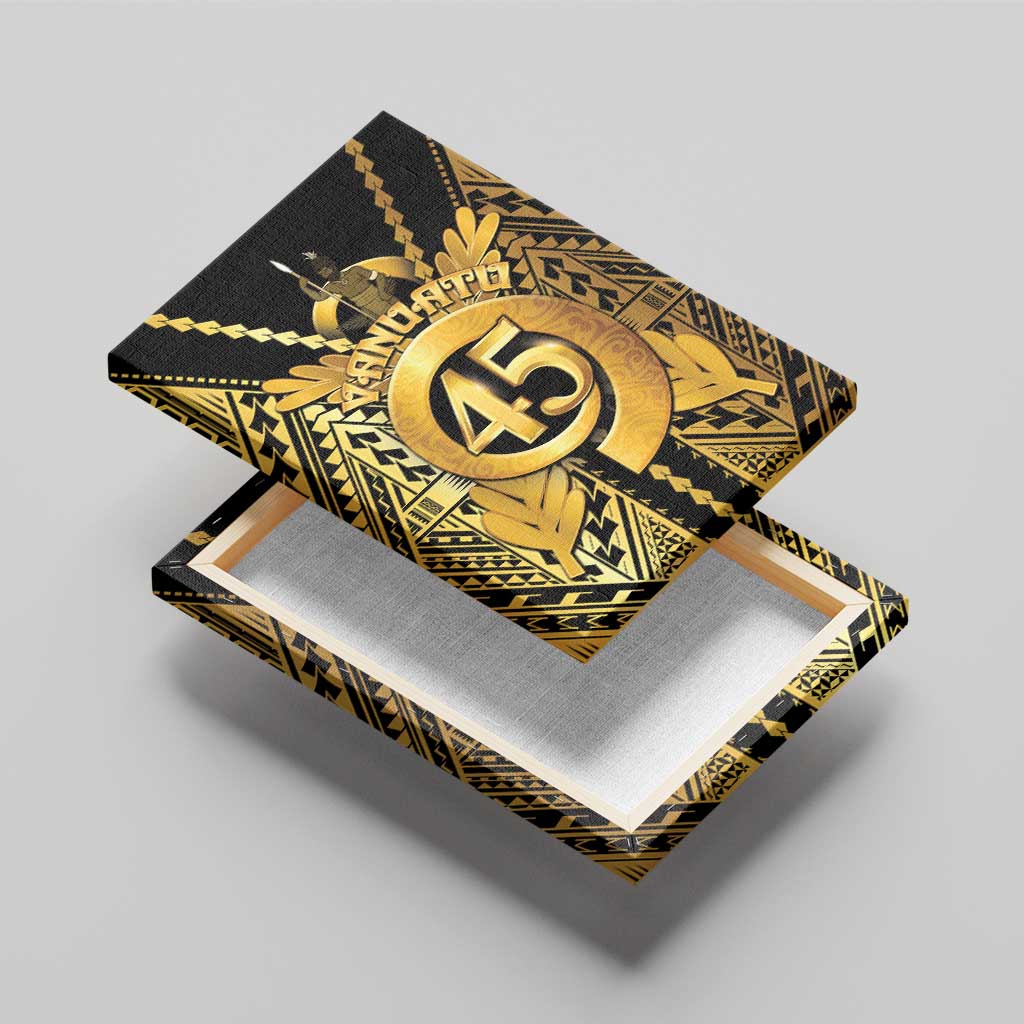 Vanuatu 45th Anniversary Of Independence Canvas Wall Art Gold Style - Polynesian Pride