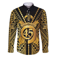 Vanuatu 45th Anniversary Of Independence Family Matching Mermaid Dress and Hawaiian Shirt Gold Style LT05 Dad's Shirt - Long Sleeve Gold - Polynesian Pride