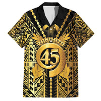 Vanuatu 45th Anniversary Of Independence Family Matching Off Shoulder Short Dress and Hawaiian Shirt Gold Style LT05 Dad's Shirt - Short Sleeve Gold - Polynesian Pride