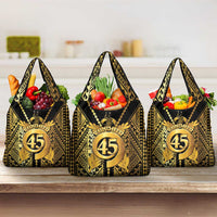 Vanuatu 45th Anniversary Of Independence Grocery Bag Gold Style - Polynesian Pride