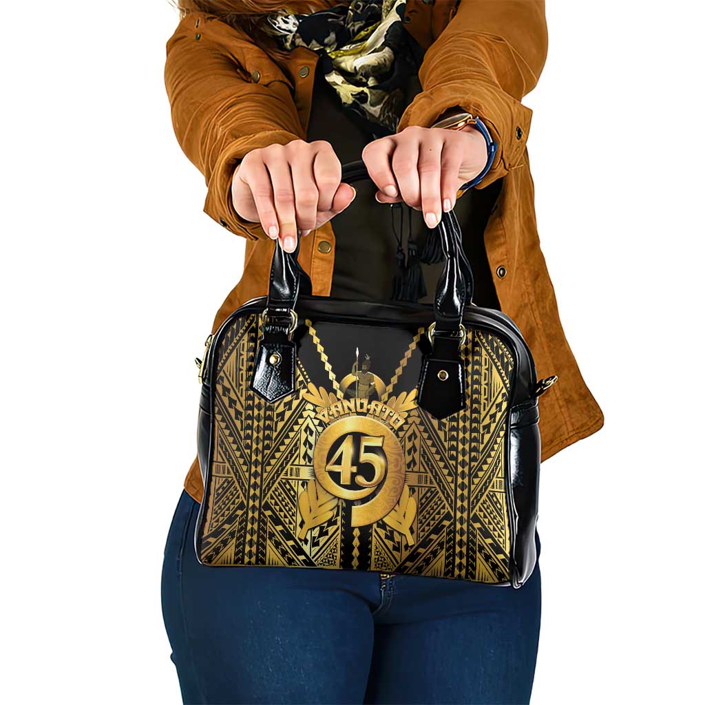 Vanuatu 45th Anniversary Of Independence Shoulder Handbag Gold Style - Polynesian Pride
