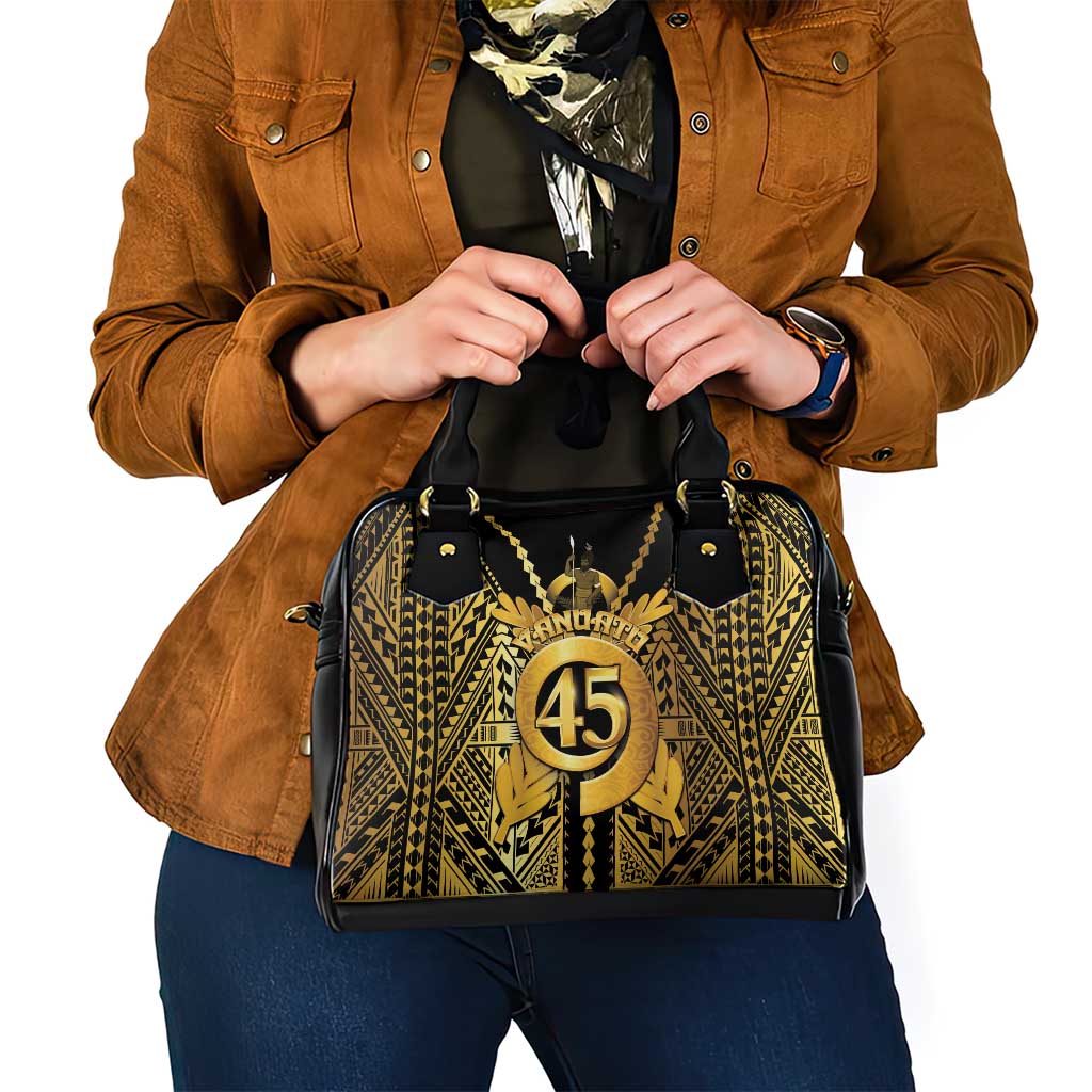 Vanuatu 45th Anniversary Of Independence Shoulder Handbag Gold Style - Polynesian Pride
