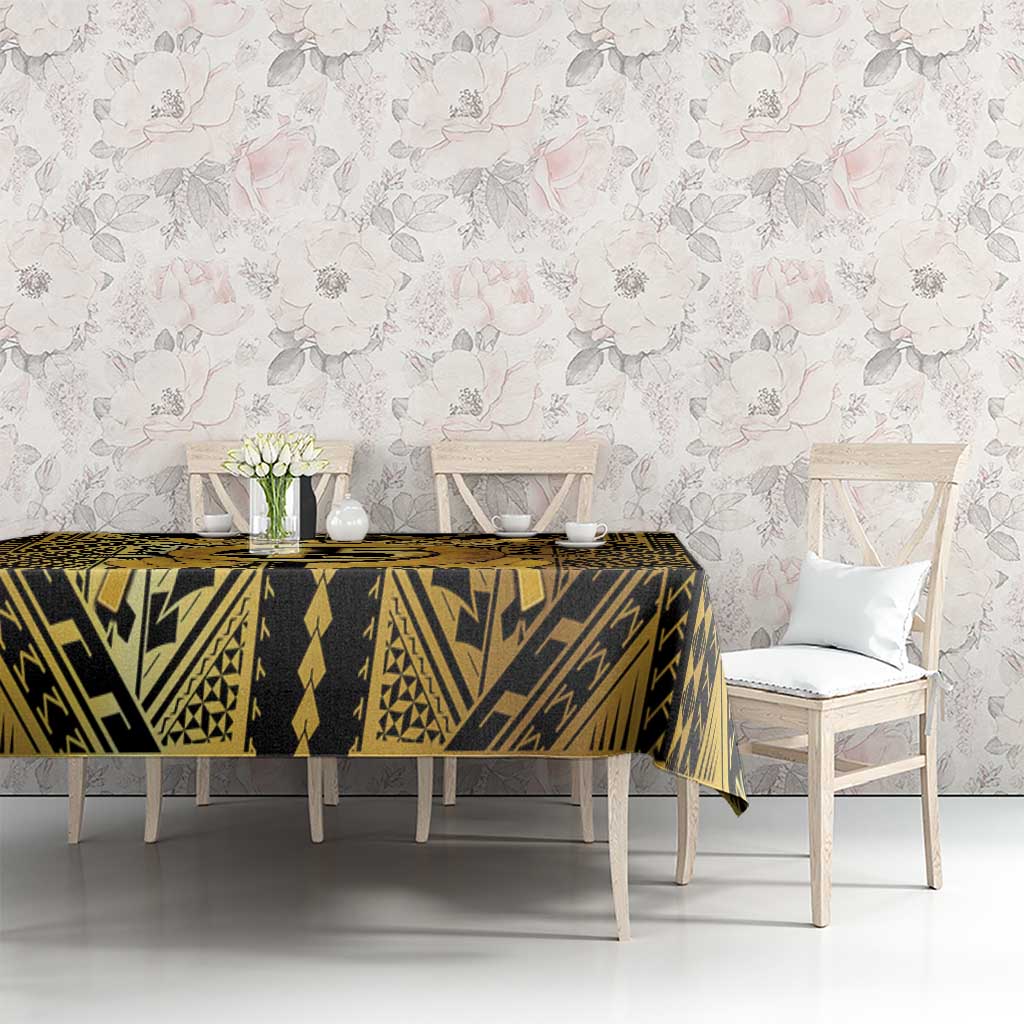 Vanuatu 45th Anniversary Of Independence Tablecloth Gold Style - Polynesian Pride