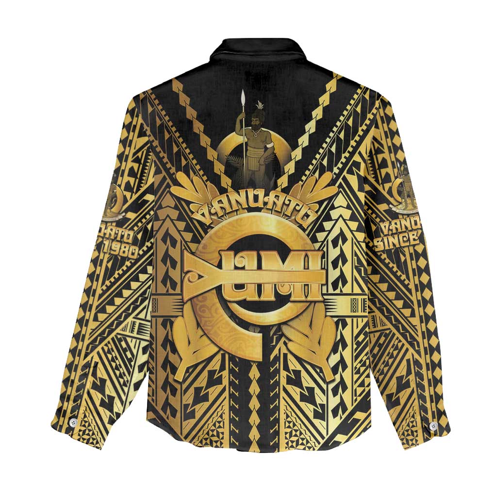 Vanuatu 45th Anniversary Of Independence Women Casual Shirt Gold Style - Polynesian Pride