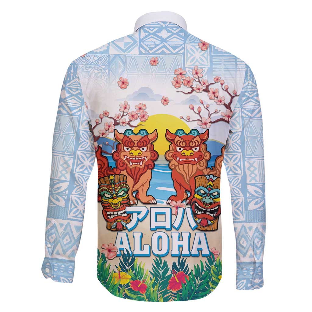 Hawaii And Japan Okinawa Family Matching Mermaid Dress and Hawaiian Shirt Aloha Gozaimasu Tiki With Shisa LT05 - Polynesian Pride