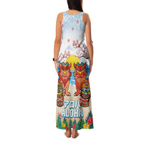 Hawaii And Japan Okinawa Family Matching Tank Maxi Dress and Hawaiian Shirt Aloha Gozaimasu Tiki With Shisa LT05 - Polynesian Pride