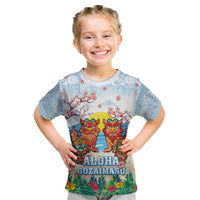 Hawaii And Japan Okinawa Kid T Shirt Aloha Gozaimasu Tiki With Shisa