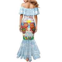 Hawaii And Japan Okinawa Mermaid Dress Aloha Gozaimasu Tiki With Shisa LT05 - Polynesian Pride