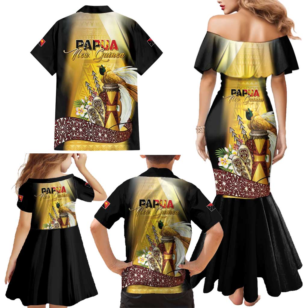 Papua New Guinea Family Matching Mermaid Dress and Hawaiian Shirt 50 Years Of Independence LT05 - Polynesian Pride