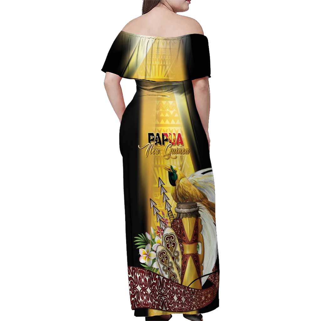Papua New Guinea Family Matching Off Shoulder Maxi Dress and Hawaiian Shirt 50 Years Of Independence LT05 - Polynesian Pride