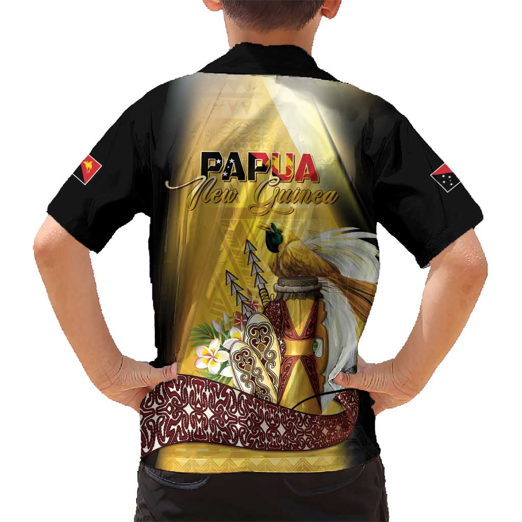 Papua New Guinea Family Matching Short Sleeve Bodycon Dress and Hawaiian Shirt 50 Years Of Independence LT05 - Polynesian Pride
