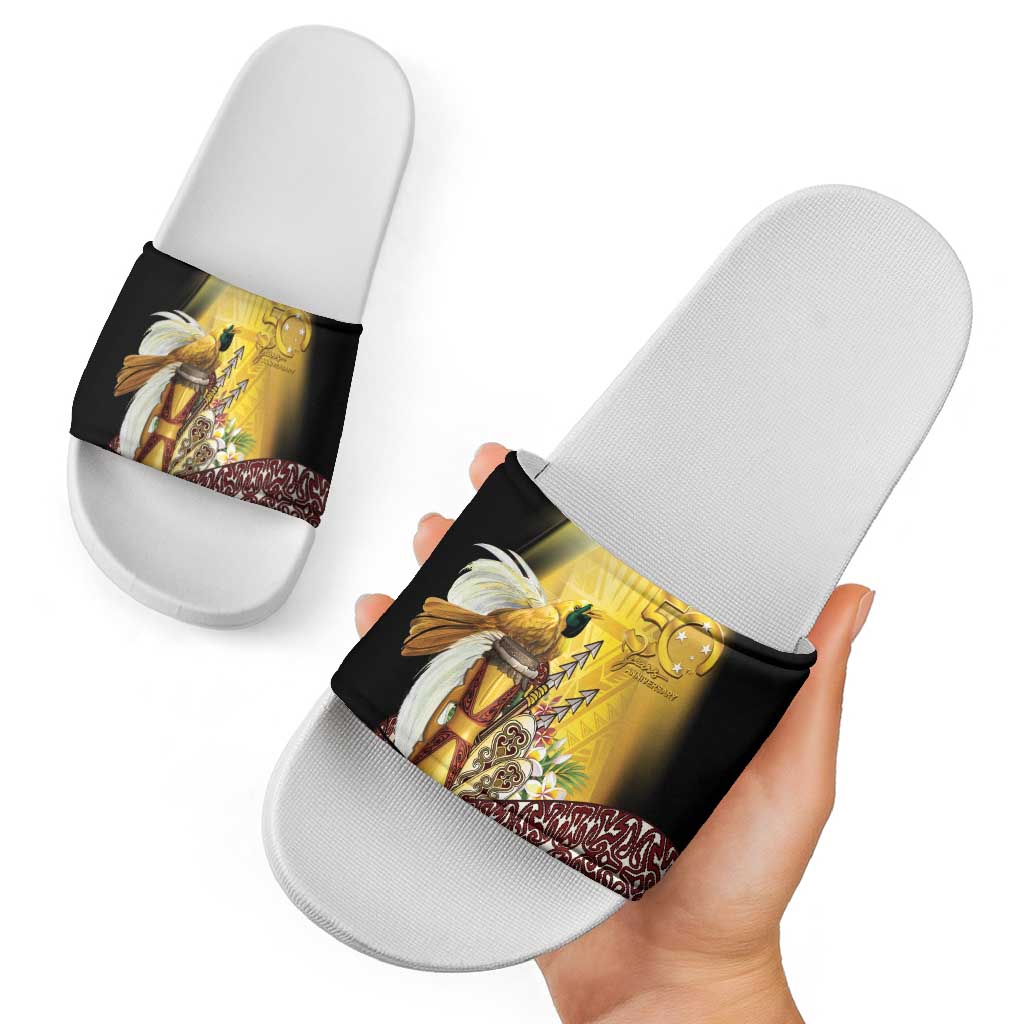 Papua New Guinea Slide Sandals 50 Years Of Independence - Polynesian Pride