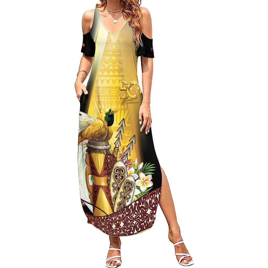 Papua New Guinea Summer Maxi Dress 50 Years Of Independence - Polynesian Pride